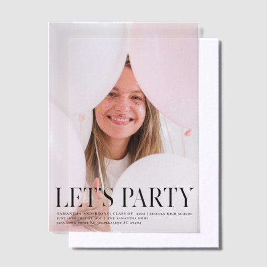 Fancy Photo Grad Invitation | Faisons la fête (Compenser)