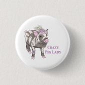 Fancy Pig Lady Ronde Button 3,2 Cm (Voorkant)