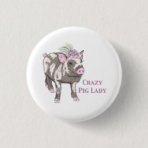 Fancy Pig Lady Ronde Button 3,2 Cm