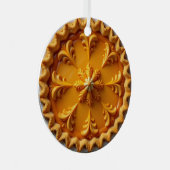 Fancy pompoentaart gepersonaliseerde kerst metalen ornament (Voorkant Rechts)