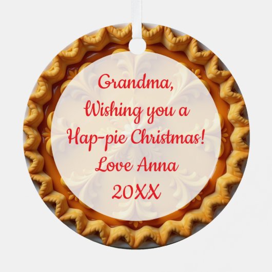 Fancy pompoentaart gepersonaliseerde kerst metalen ornament (Achterkant)