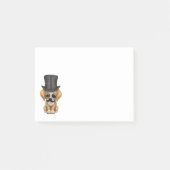 Fancy pop met monocle en bovenste hoed post-it® notes (Voorkant)