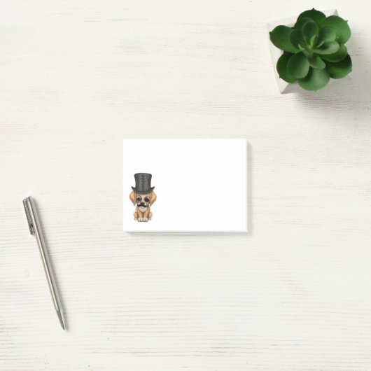 Fancy pop met monocle en bovenste hoed post-it® notes (Kantoor)