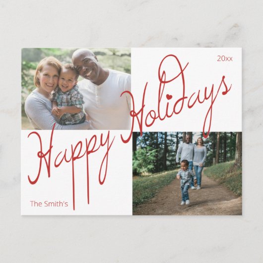 Fancy Prettige feestdagen script Briefkaart (Voorkant)