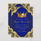 Fancy Prince Anniversaire Fête Merci Cartes (Devant / Derrière)