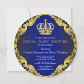Fancy Prince Baby shower Blue Kaart (Achterkant)