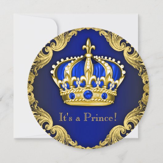 Fancy Prince Baby shower Blue Kaart (Voorkant)