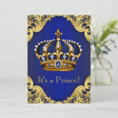 Fancy Prince Baby Shower Invitations (Debout devant)