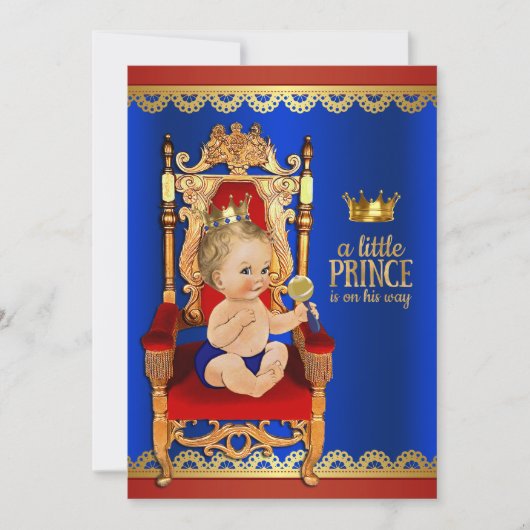 Fancy Prince Baby shower Kaart (Voorkant)