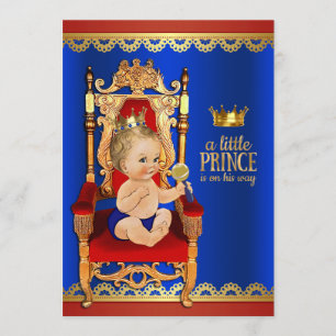 Fancy Prince Baby shower Kaart