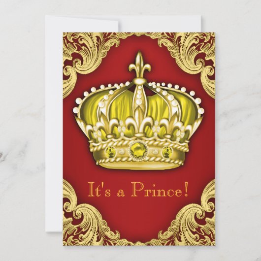 Fancy Prince Baby shower Red Kaart (Voorkant)