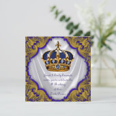 Fancy prins verjaardagsfeestje kaart (Staand voorkant)