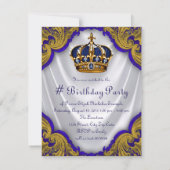 Fancy prins verjaardagsfeestje kaart (Achterkant)