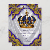 Fancy prins verjaardagsfeestje kaart (Voorkant / Achterkant)