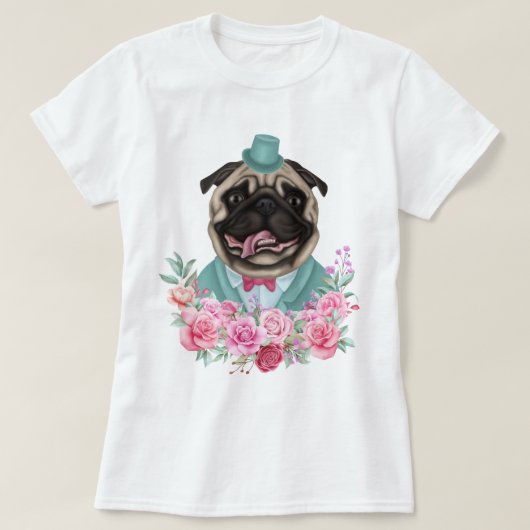 Fancy Pug T-Shirt (Design voorkant)