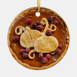 Fancy Pumpkin Pie Kerstmis Keramisch Ornament