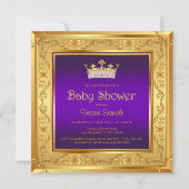 Fancy Purple Gold Princess Baby Shower Invitations (Dos)
