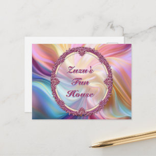 Fancy rand kleurrijke pastel zijde personaliseren briefkaart