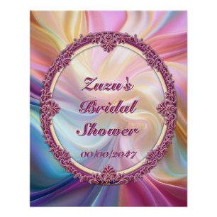 Fancy rand kleurrijke pastel zijde personaliseren perfect poster