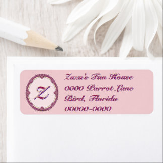 Fancy Rand Paars/Roze En Crème Personaliseer Etiket