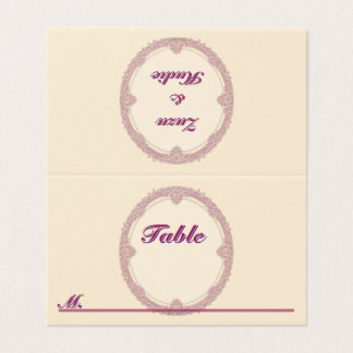 Fancy Rand Paars/Roze En Crème Personaliseer Kaart