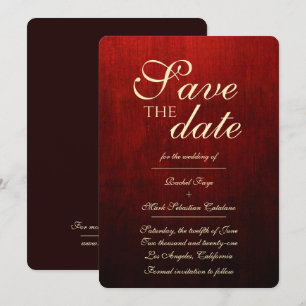 Fancy Red & Gold Enregistrer la date Invitation
