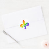 Fancy regenboog Fleur de Lis Ronde Sticker (Envelop)