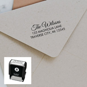 Fancy retouradres familie  zelfinktende stempel