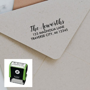 Fancy retouradres familie  zelfinktende stempel