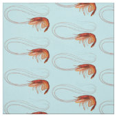 Fancy Rode Crayfish op blauw Stof (Swatch)