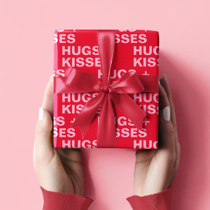 Fancy rode en roze handschoenen en Kisses Valentij Cadeaupapier