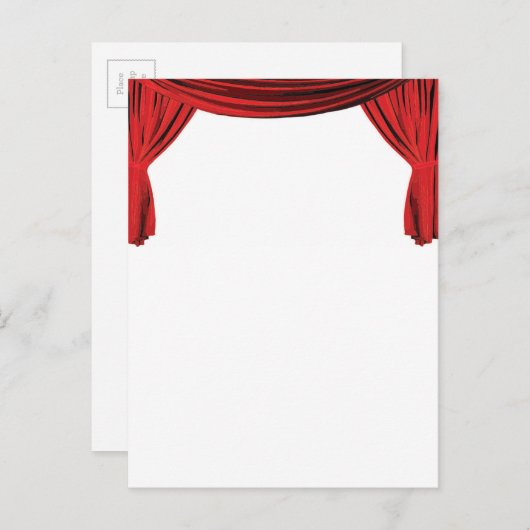 Fancy rode fluwelen showcase gordijn nodigt uit uitnodiging briefkaart (Voorkant / Achterkant)