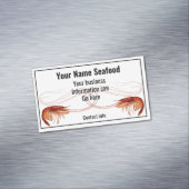 Fancy rode garnaal op wit magnetisch visitekaartje (Voorbeeld)