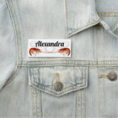 Fancy rode garnaal op wit naamplaatje (In situ)