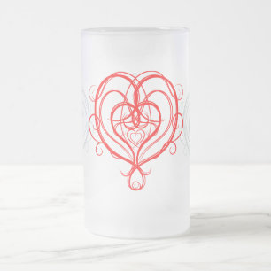 Fancy Rode Hart Matglas Bierpul