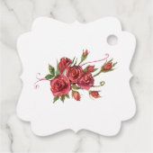 *~* Fancy rode roos bloembloem dank u bruiloft Bedankjes Labels (Achterkant)