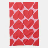 Fancy Romantisch rood en roze hartenpatroon met na Theedoek (Verticaal)