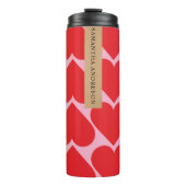 Fancy Romantisch rood en roze hartenpatroon met na Thermosbeker (Voorkant)