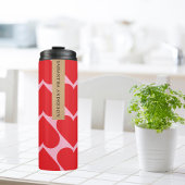Fancy Romantisch rood en roze hartenpatroon met na Thermosbeker