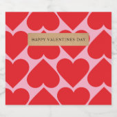 Fancy Romantisch Rood- en Roze Kunstpatroon Bier Etiket (Enkel label)