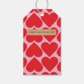 Fancy Romantisch Rood- en Roze Kunstpatroon Cadeaulabel (Voorkant)