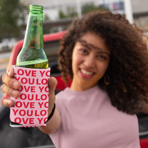 Fancy Romantisch Rood & Roze Liefde U Patroon Blikjeskoeler