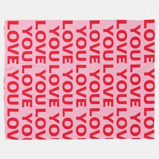 Fancy Romantisch Rood & Roze Liefde U Patroon Fleece Deken (Voorkant (Horizontaal))