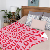 Fancy Romantisch Rood & Roze Liefde U Patroon Fleece Deken