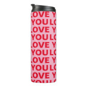Fancy Romantisch Rood & Roze Liefde U Patroon Thermosbeker (Geroteerd rechts)