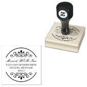Fancy Rond Terugkeeradres Rubberzegel Rubberstempel (Gestempeld)