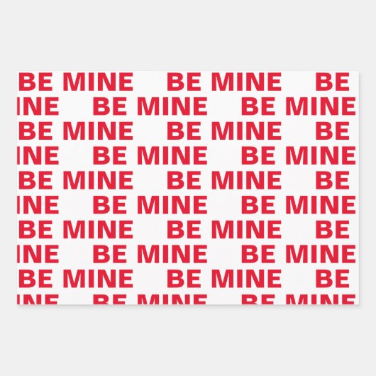 Fancy Rood en Roze BE MIne Valentijns Inpakpapier Vel (Voorkant 2)