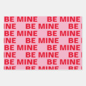 Fancy Rood en Roze BE MIne Valentijns Inpakpapier Vel (Voorkant)