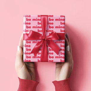 Fancy rood en roze ben van mijn Valentijnse Patroo Cadeaupapier