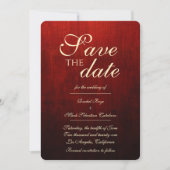 Fancy rood & goud sparen de Datum Uitnodiging (Voorkant)